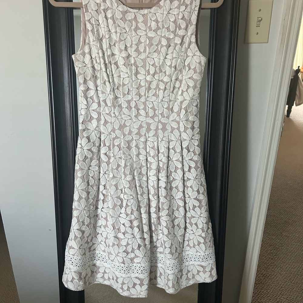 Eliza J White Sleeveless Fit and Flare Midi Dress for Cocktail